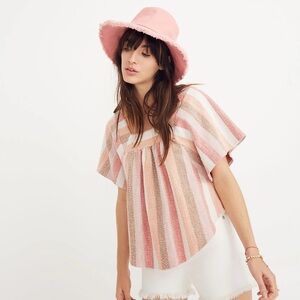 Madewell Texture & Thread Butterfly Top in Sherbet Stripe